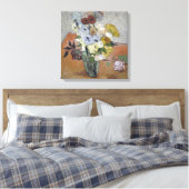 Van Gogh Japanse Vase met Rozen en annemonen Canvas Afdruk (Insitu (Slaapkamer))