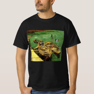 Van Gogh-kade met mannen die zandboten lossen T-shirt