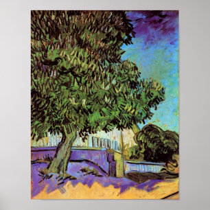 Van Gogh - kastanjeboom in bloesems Poster