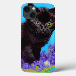 Van Gogh Kat en Bloemen iPhone 13 Hoesje