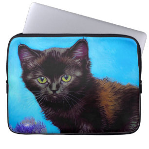 Van Gogh Kat en Bloemen Laptop Sleeve