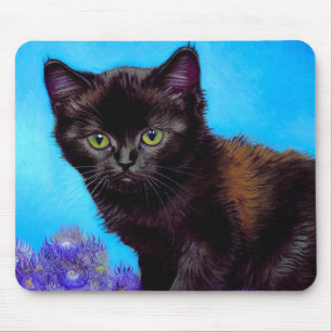 Van Gogh Kat en Bloemen Muismat
