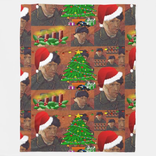 van gogh kerstdeken fleece deken (Voorkant)