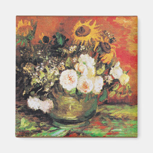 Van Gogh - Kom met zonnebloemen, rozen... Magneet