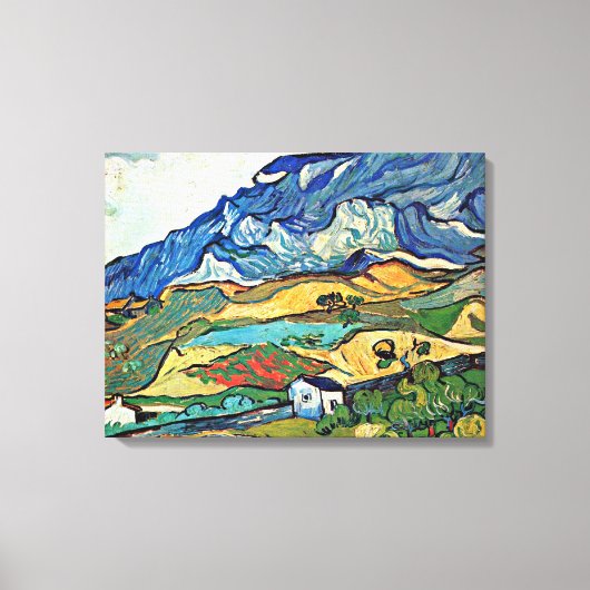 Van Gogh kunst - Les Alpilles berglandschap Canvas Afdruk (Voorkant)
