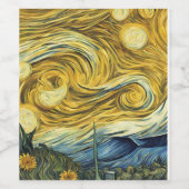 Van Gogh kunstidee Wijn Etiket (Enkel label)