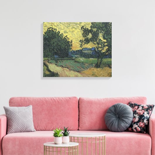 Van Gogh Landschap in Twilight Canvas Afdruk (Insitu (Woonkamer))