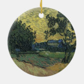 Van Gogh Landschap in Twilight Keramisch Ornament (Achterkant)