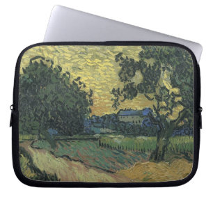 Van Gogh Landschap in Twilight Laptop Sleeve