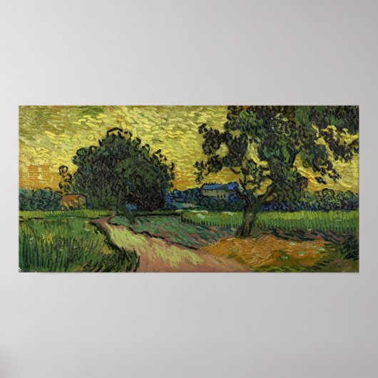 Van Gogh - Landschap in Twilight Poster (Voorkant)