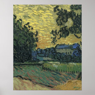 Van Gogh Landschap in Twilight Poster