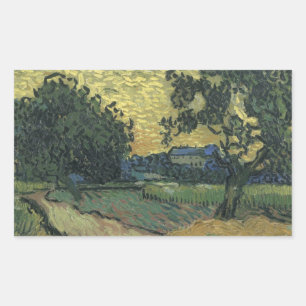 Van Gogh Landschap in Twilight Rechthoekige Sticker