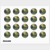 Van Gogh Landschap in Twilight Ronde Sticker (Vel)