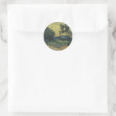 Van Gogh Landschap in Twilight Ronde Sticker (Tas)