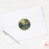Van Gogh Landschap in Twilight Ronde Sticker (Envelop)