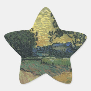 Van Gogh Landschap in Twilight Ster Sticker