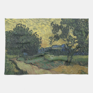 Van Gogh Landschap in Twilight Theedoek