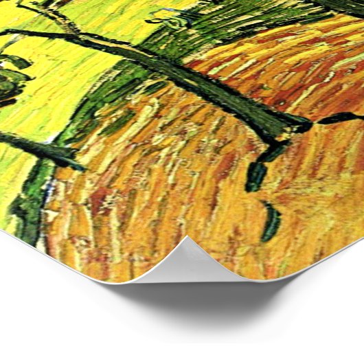 Van Gogh - Landschap met bomen en figuren Poster (Hoek)