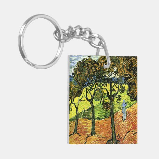 Van Gogh - Landschap met bomen en figuren Sleutelhanger (Voorkant Links)