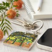 Van Gogh - Landschap met bomen en figuren Sleutelhanger (Voorkant Rechts)