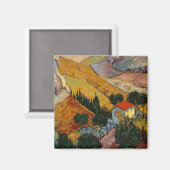 Van Gogh Landschap met House en Plowman Magneet (Voorkant / Achterkant)