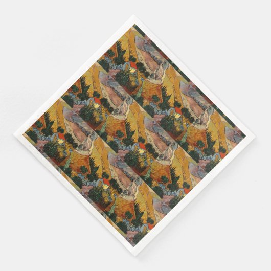 Van Gogh Landschap met House en Plowman Servet (Hoek)