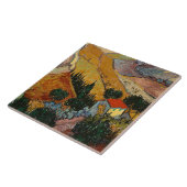 Van Gogh - Landschap met huis en ploegman, Tegeltje (Zijkant)