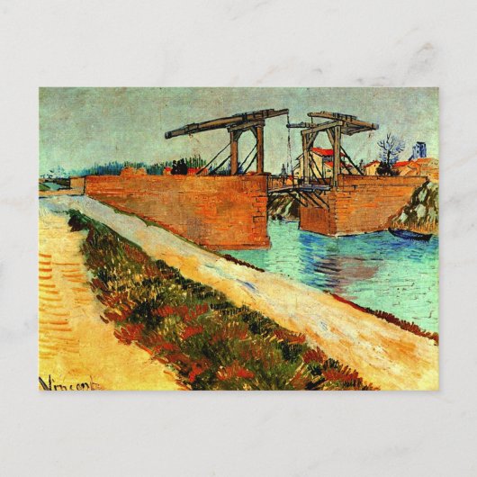 Van Gogh - Langlois Bridge met Road Briefkaart (Voorkant)