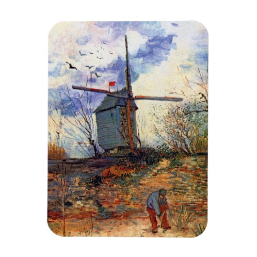 Van Gogh - Le Moulin de La Galette Windmill Magneet (Verticaal)