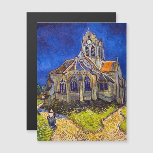 Van Gogh - L'église à la carte magnétique Auvers (Devant / Derrière)