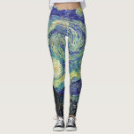 Van Gogh Les Leggings De Nuit Starry<br><div class="desc">Art portable de notre artiste préféré Van Gogh. Emmenez The Starry Night à votre cours de yoga,  café ou pour un jog ! La Nuit étoilée par Vincent Van Gogh Juin 1889</div>