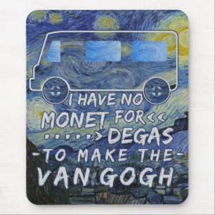 Van Gogh Monet Degas Funny Artist Pun Sterrennacht Muismat