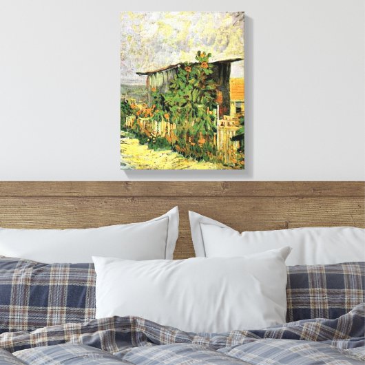 Van Gogh - Montmartre Pad met Zonnebloemen, Canvas Afdruk (Insitu (Slaapkamer))