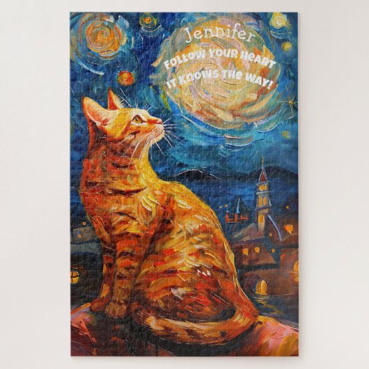 Van Gogh Motivatie Kitten Puzzel (Verticaal)