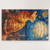 Van Gogh Motivational Kitten Puzzle (Horizontal)