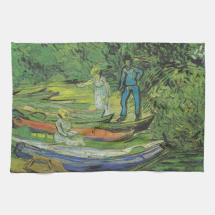Van Gogh Nature het Lot van het Meer van de Boot Theedoek