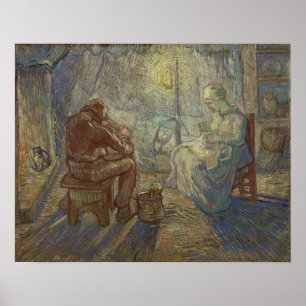 Van Gogh - Night (na Millet) Poster