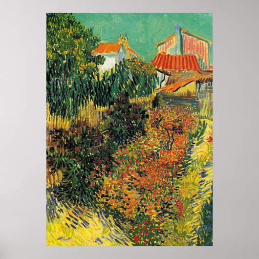 Van Gogh - Noon of Garden Behind a House Poster (Voorkant)