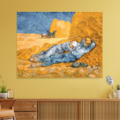Van Gogh  Noon Rest van het werk na Millet Canvas Afdruk (Insitu (Woonkamer))