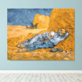 Van Gogh  Noon Rest van het werk na Millet Canvas Afdruk (Insitu (Houten vloer))