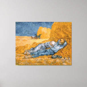 Van Gogh Noon Rest van het werk na Millet Canvas Afdruk