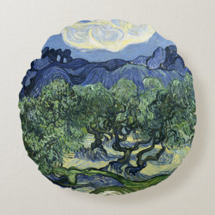 Van Gogh Olijfbomen - Blue Mountain Art Rond Kussen