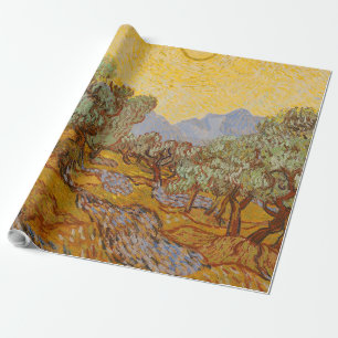 Van Gogh olijfbomen gele zon lucht Cadeaupapier