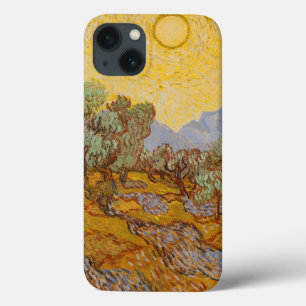 Van Gogh olijfbomen gele zon lucht iPhone 13 Hoesje
