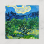 Van Gogh Olijfbomen in een bergachtig landschap Informatiekaartje (Voorkant)