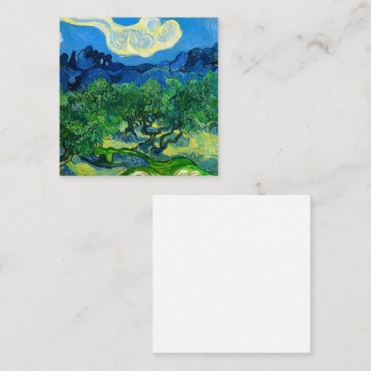 Van Gogh Olijfbomen in een bergachtig landschap Informatiekaartje (Voorkant / Achterkant)