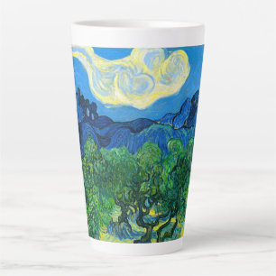 Van Gogh Olijfbomen in een bergachtig landschap Latte Mok