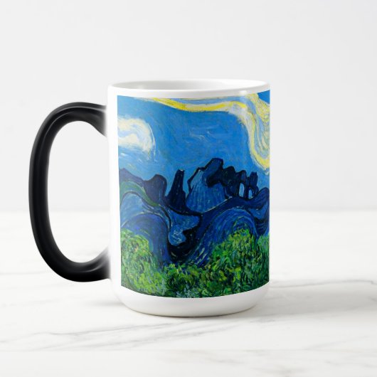 Van Gogh Olijfbomen in een bergachtig landschap Magische Mok (Links)