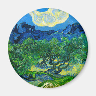 Van Gogh Olijfbomen in een Bergachtig Landschap Magneet