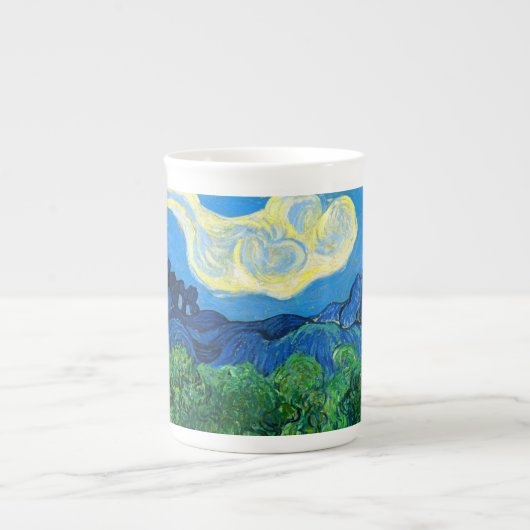 Van Gogh Olijfbomen in een bergachtig landschap Porselein Kop (Voorkant)